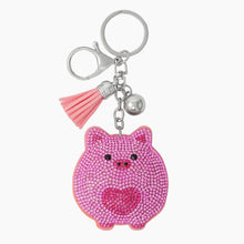 Pink Piggy Crystal Bag Charm