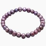 Plum Freshwater Pearl Stretch Bracelet