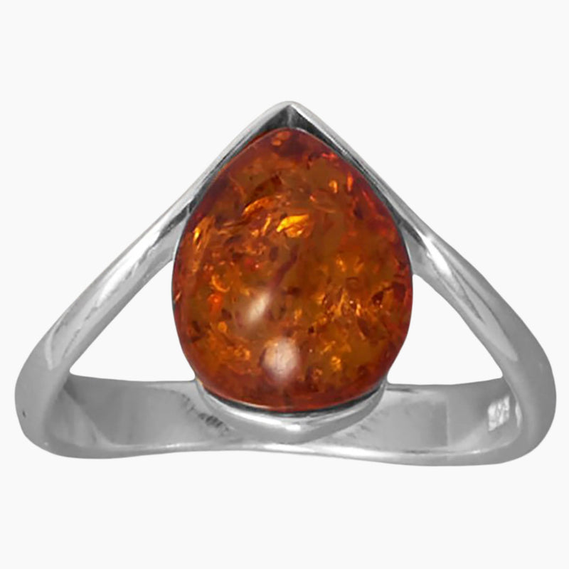 Polished Baltic Amber Ring
