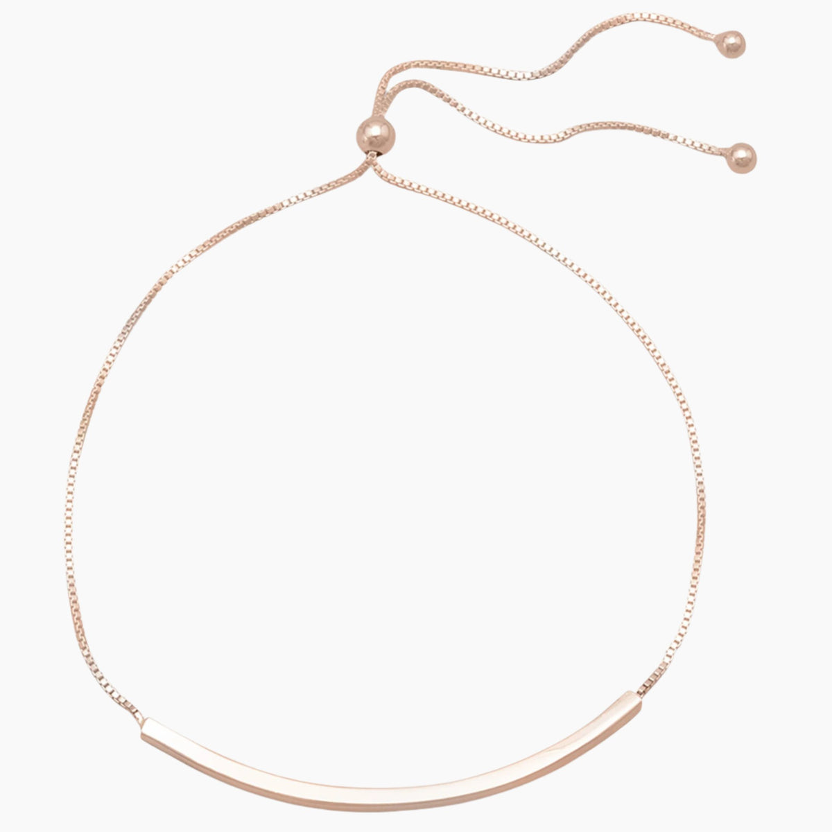 Polished Bar Rose Gold Bolo Bracelet
