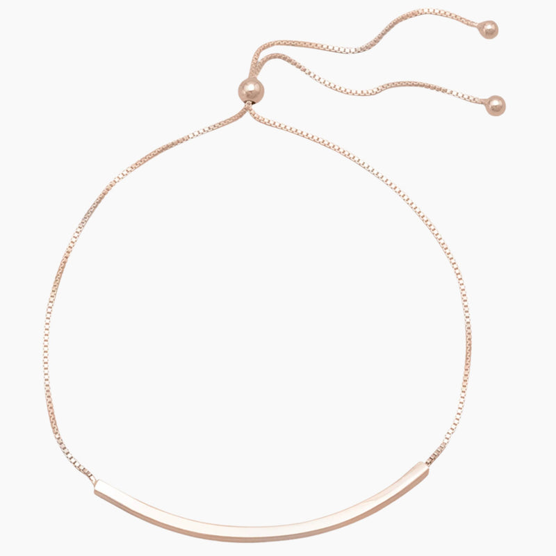 Polished Bar Rose Gold Bolo Bracelet