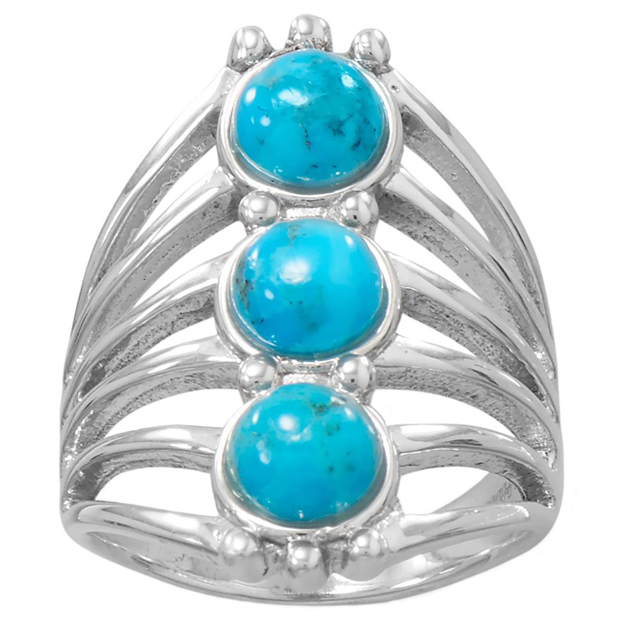 Polished Cabochon Turquoise Ring