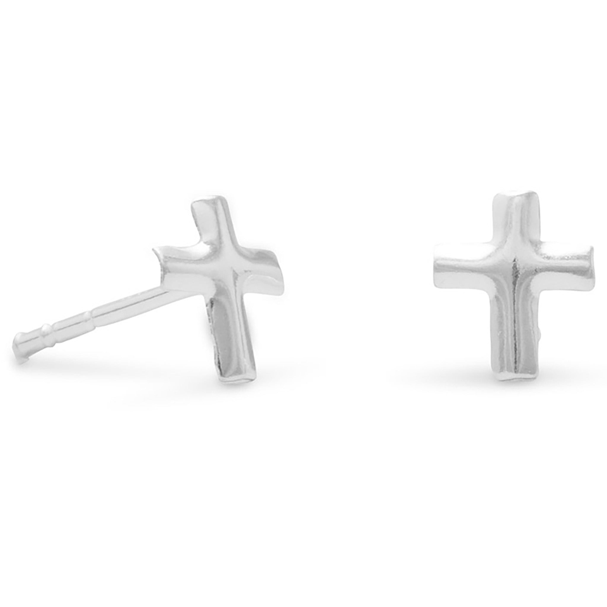 Polished Cross Earrings