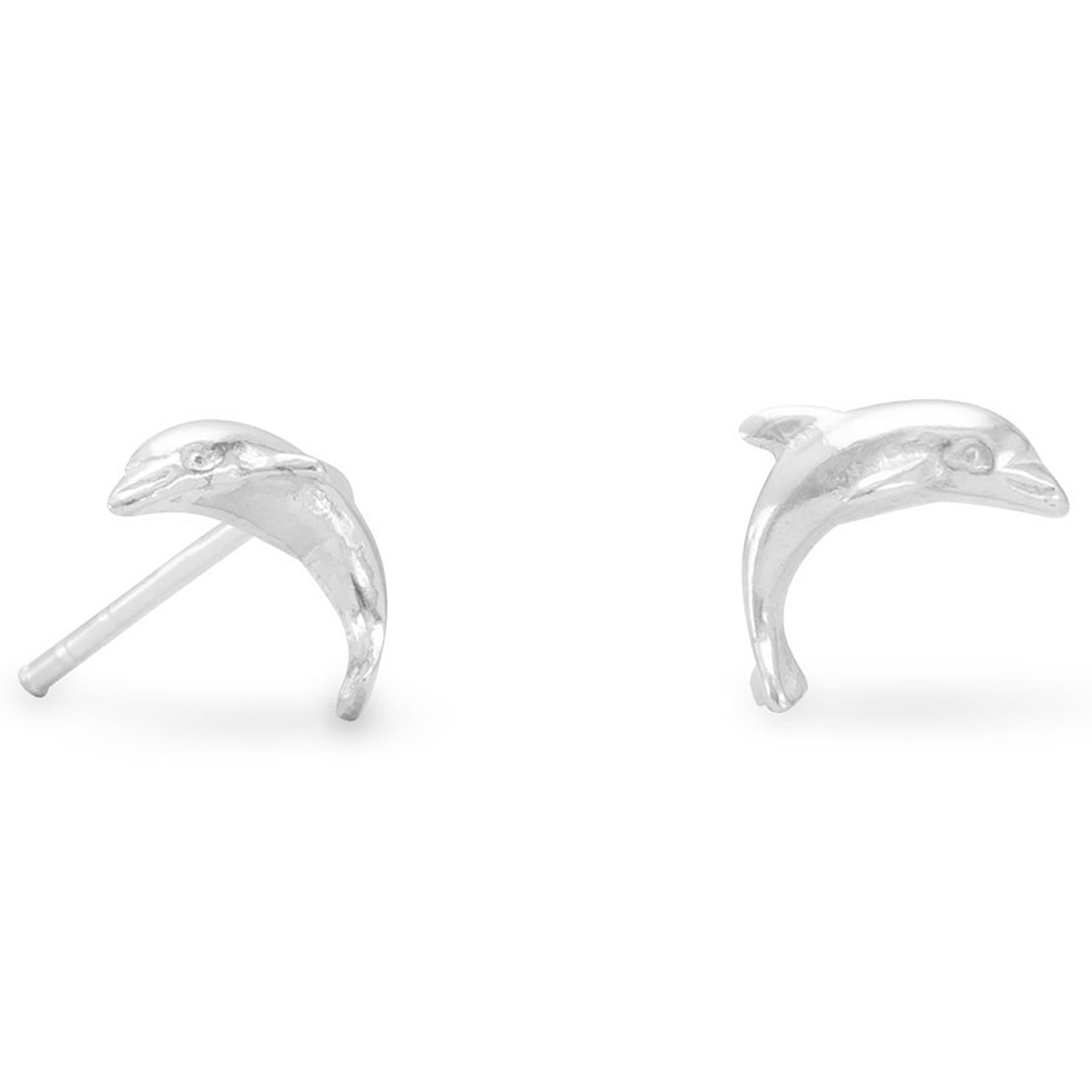Polished Dolphin Stud Earrings