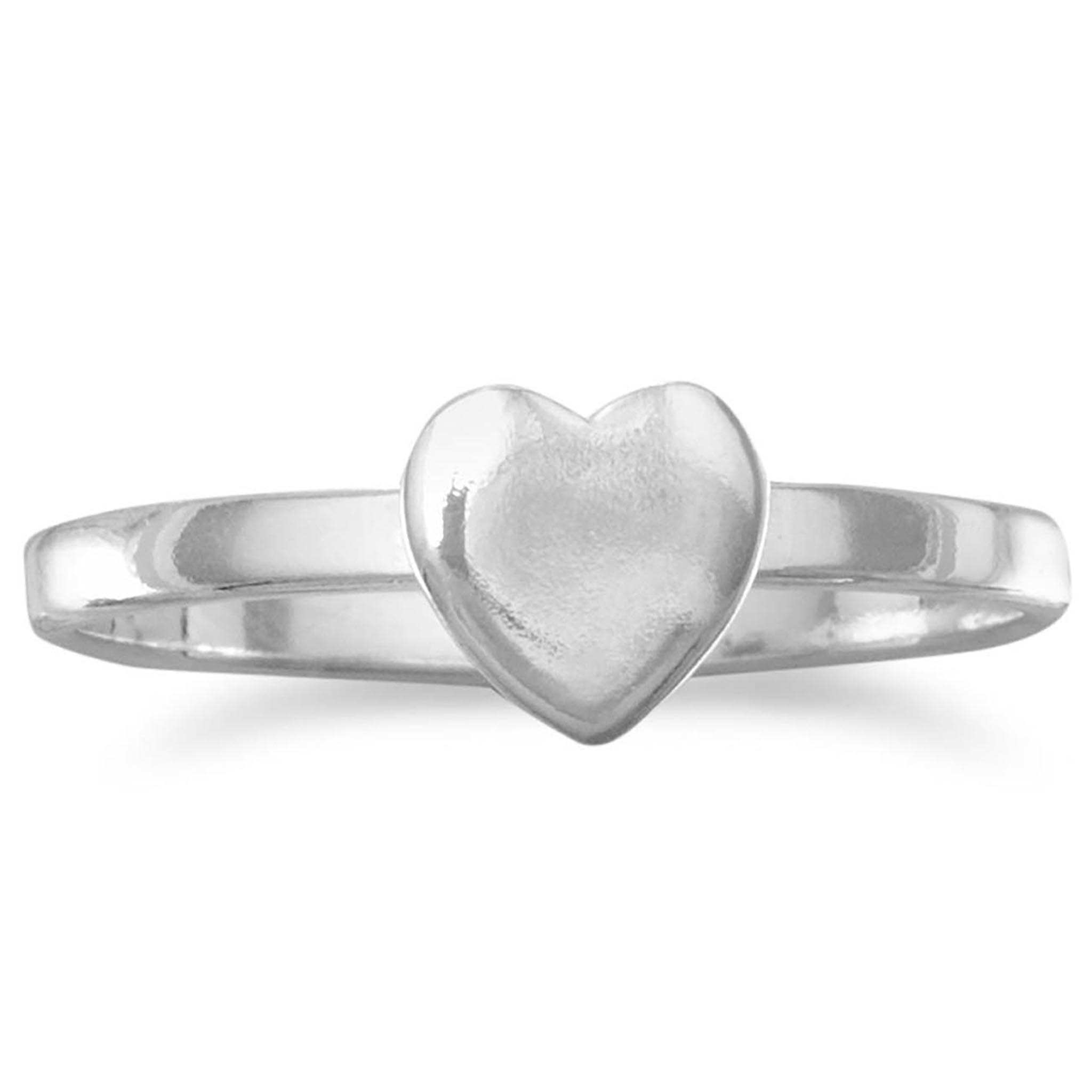 Polished Engravable Heart Ring