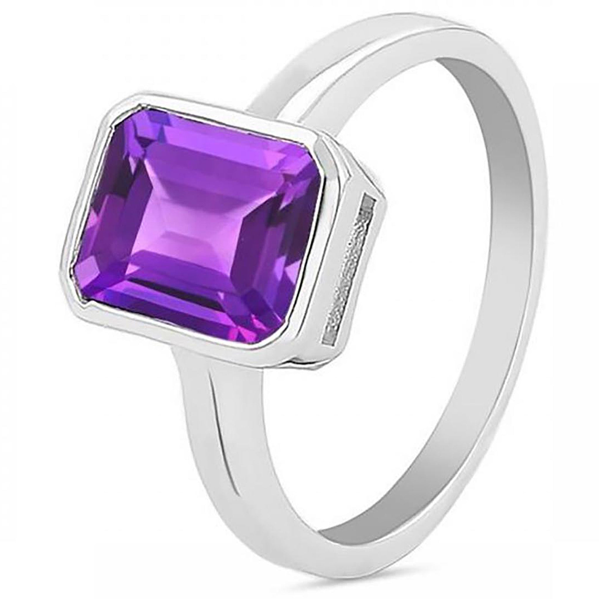 Polished Faceted Amethyst Ring