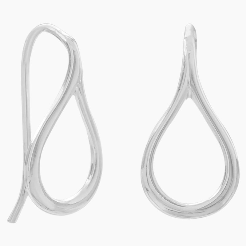 Polished Raindrop Wire Earrings