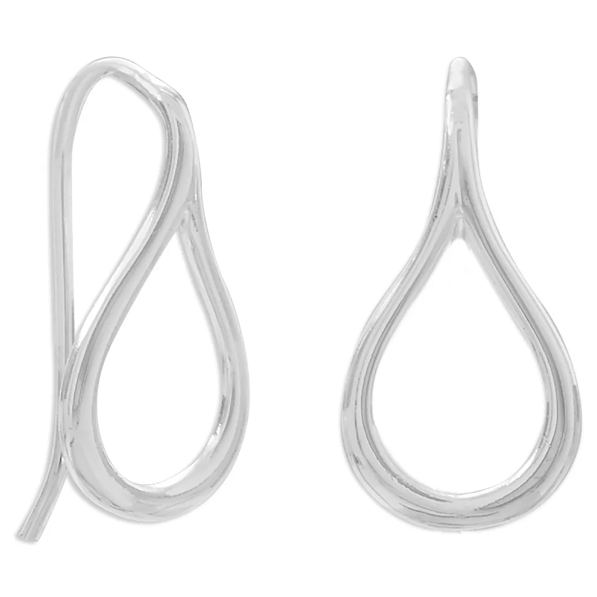 Polished Raindrop Wire Earrings