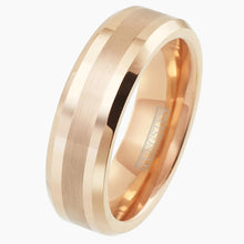 Polished Rose Gold Tungsten Ring 6mm