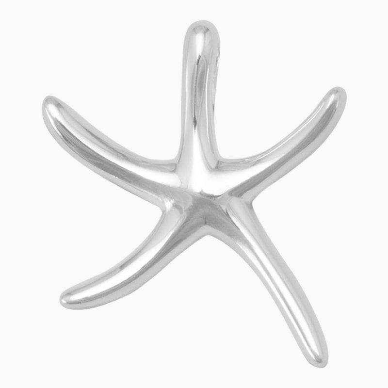 Polished Silver Starfish Slide Pendant