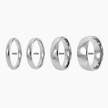 Polished Silver Wedding Band Tungsten Ring Widths