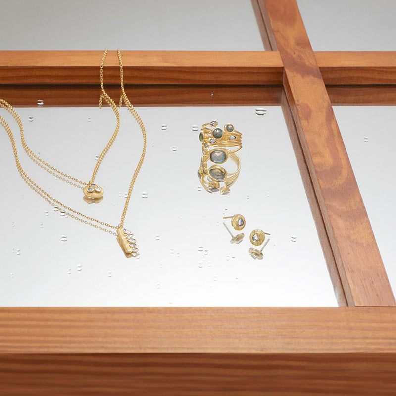 Polki Diamond Double Strand Necklace Display