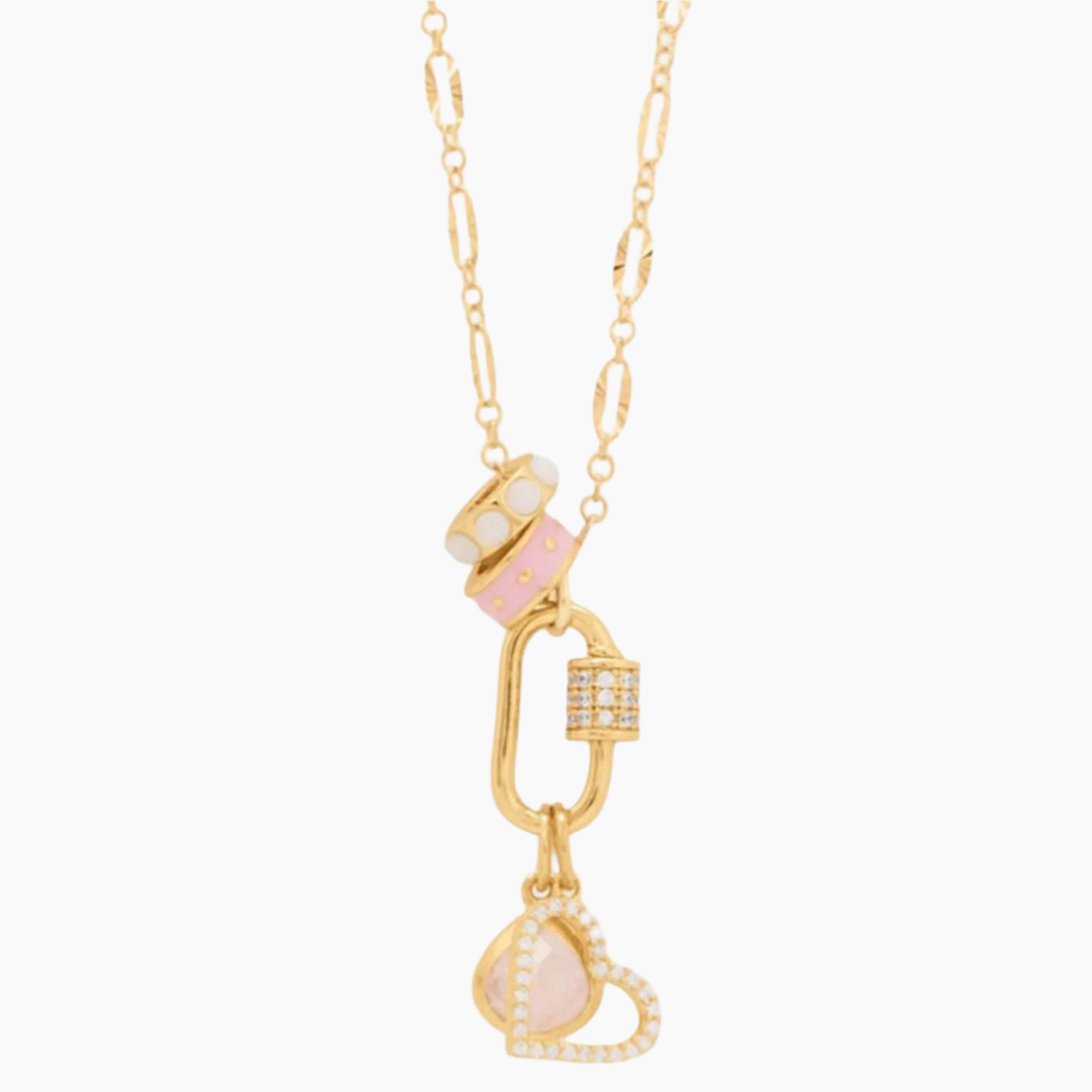 Pretty in Pink Gold Charm Necklace