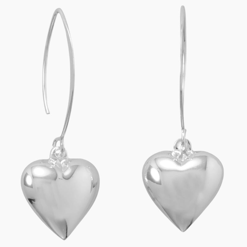Puffy Heart Threader Earrings