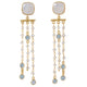 Rainbow Moonstone and Blue Topaz Earrings