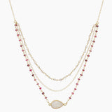 Rainbow Moonstone and Tourmaline Necklace