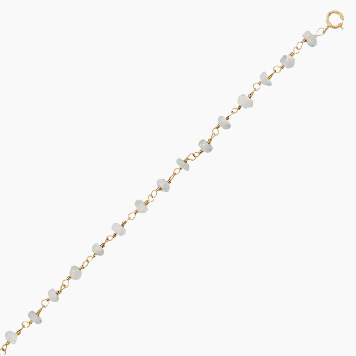 Rainbow Moonstone Bead Gold Anklet Inline
