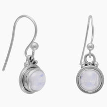 Rainbow Moonstone Button Earrings