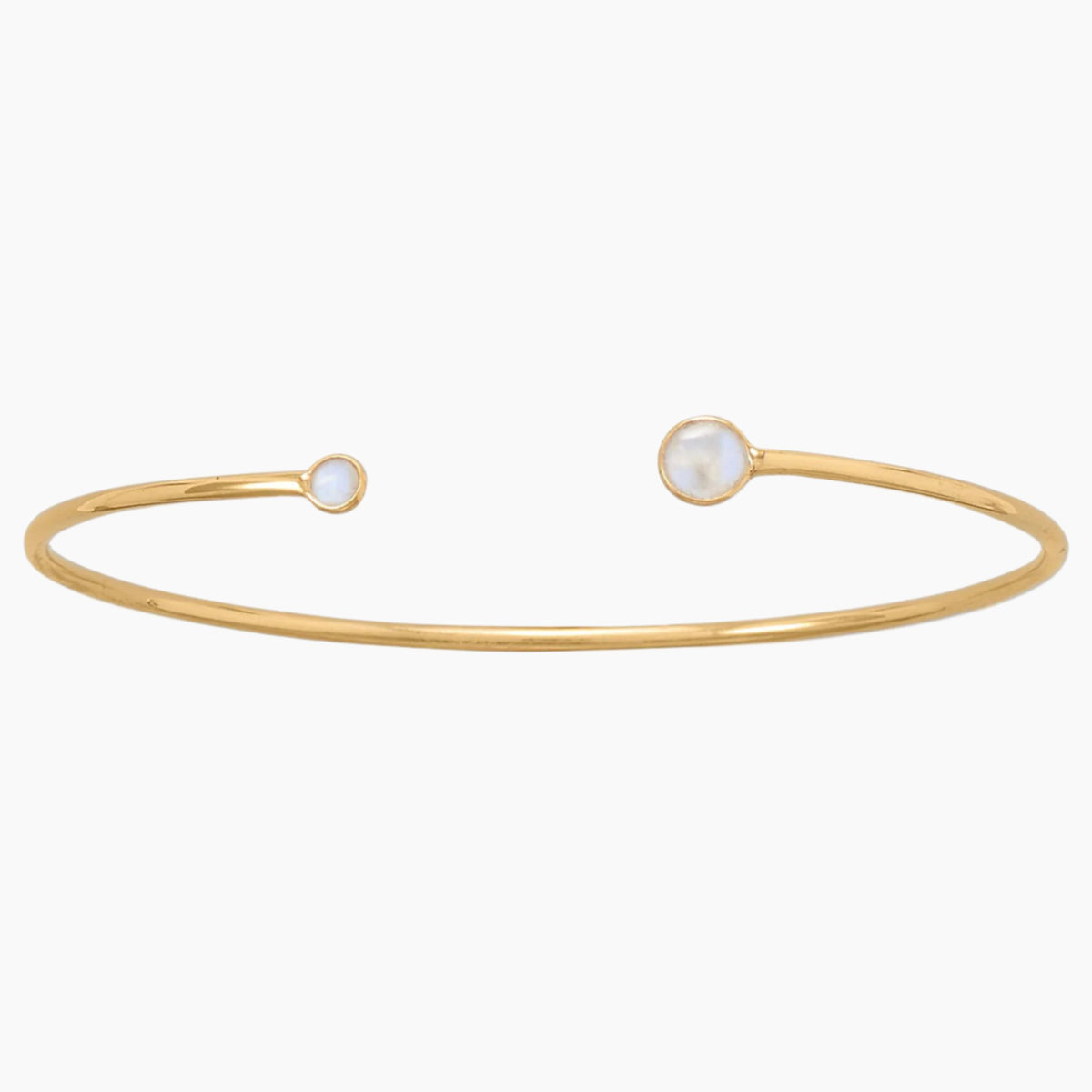 Rainbow Moonstone Gold Cuff Bracelet