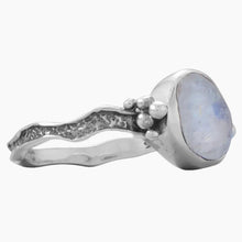 Rainbow Moonstone Wavy Band Ring Side View