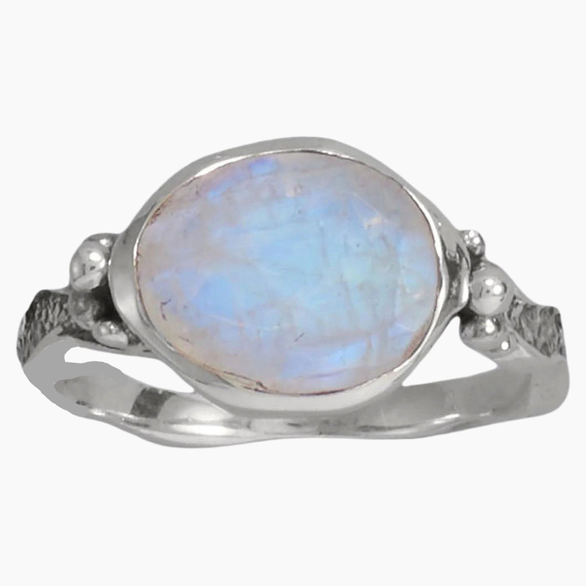 Rainbow Moonstone Wavy Band Ring