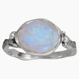 Rainbow Moonstone Wavy Band Ring