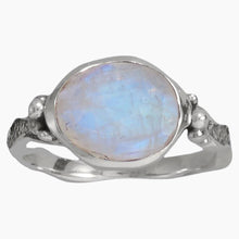 Rainbow Moonstone Wavy Band Ring