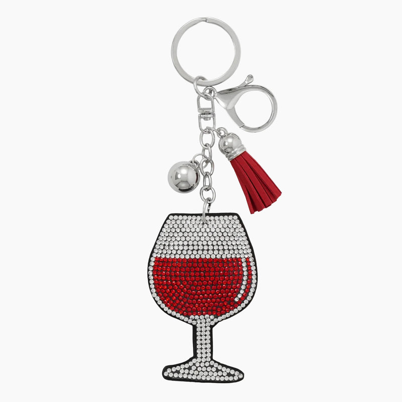 Red Wine Crystal Bag Charm