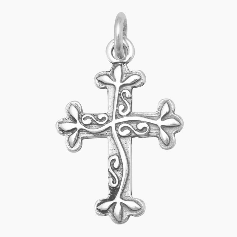 Reversible Vine Cross Charm