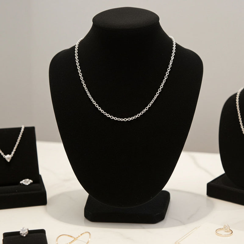Rolo Chain - 2mm on Necklace Bust Display