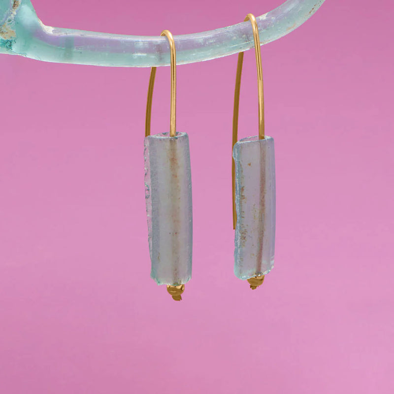 Roman Glass Bar Earrings Example