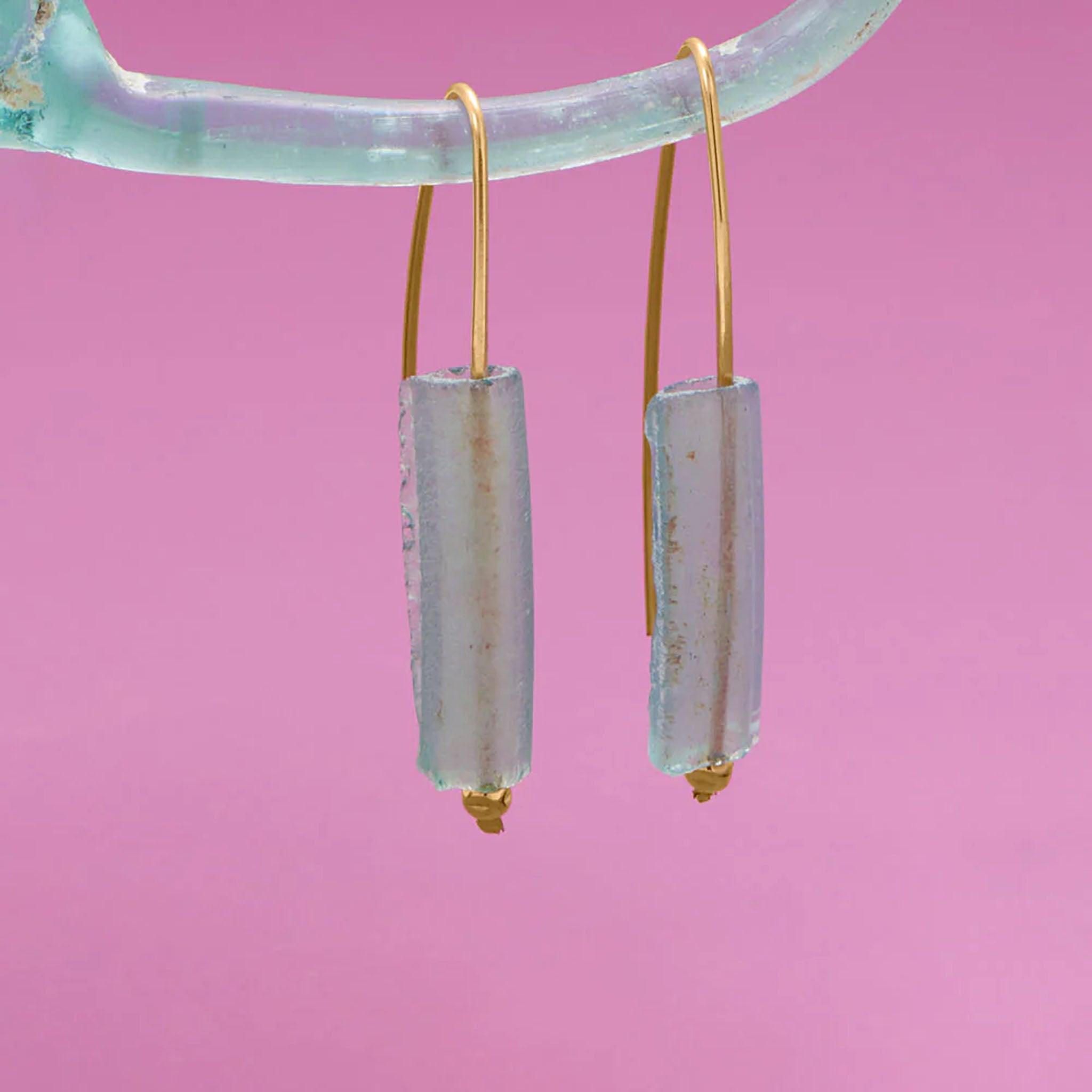 Roman Glass Bar Earrings Example