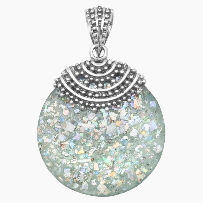 Roman Glass Beaded Top Pendant