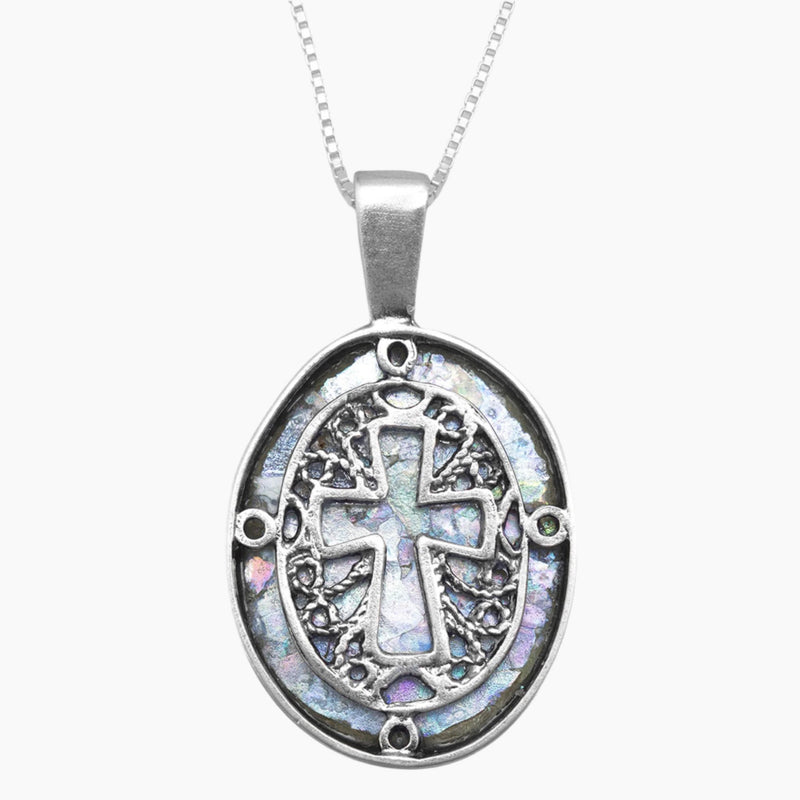 Roman Glass Cross Necklace