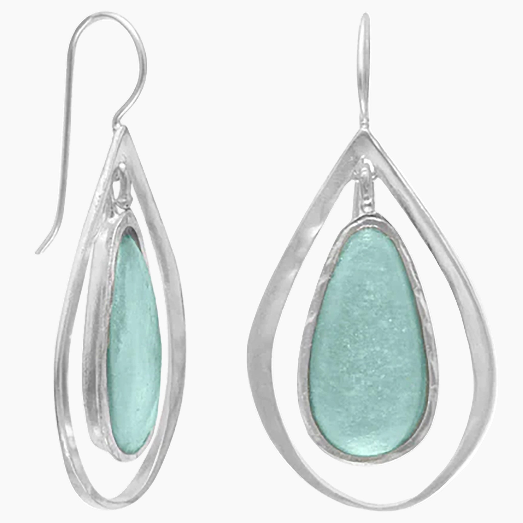 Roman Glass Open Frame Earrings