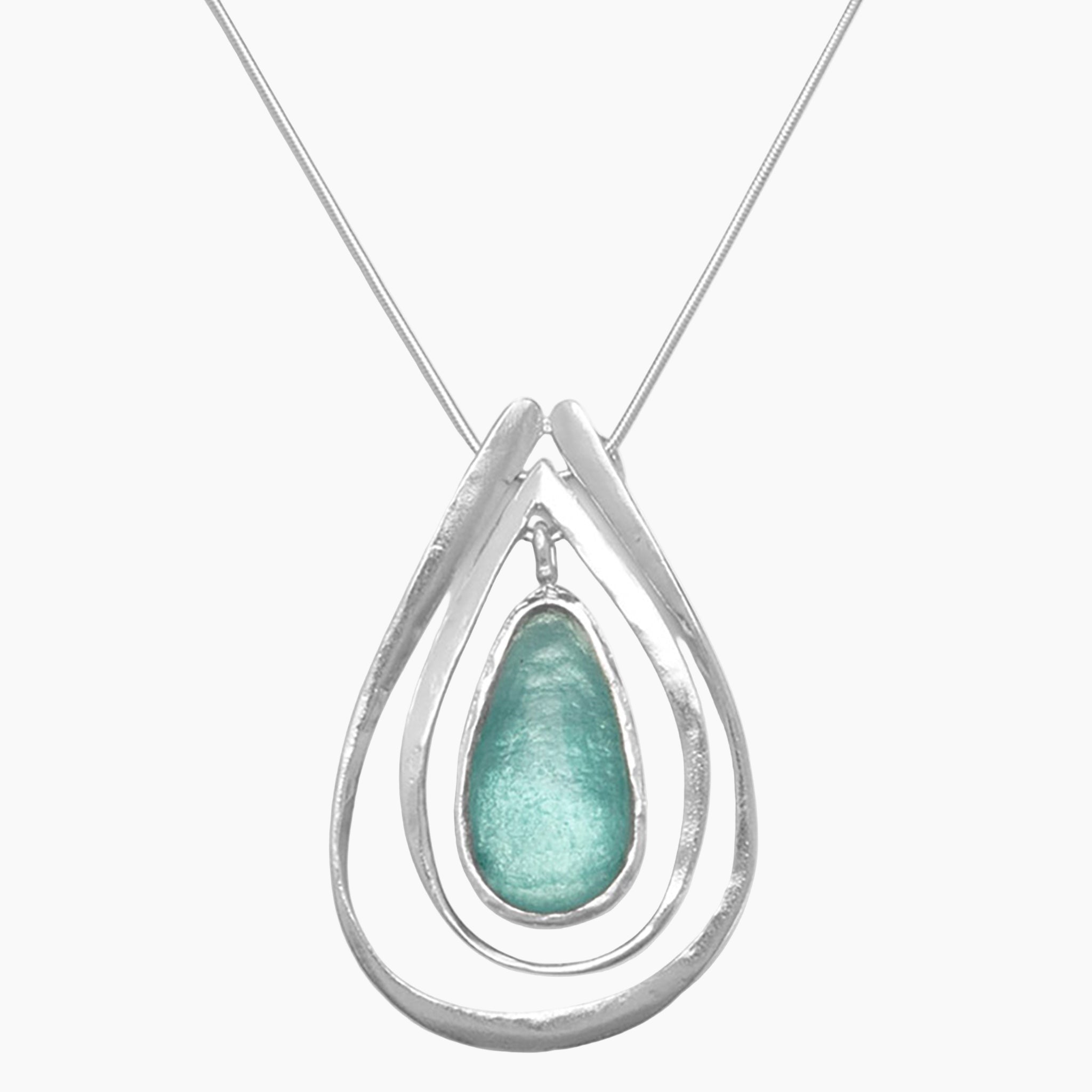 Roman Glass Open Frame Necklace