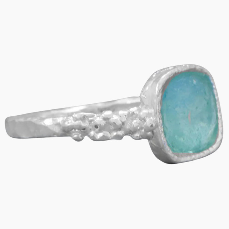 Roman Glass Pebble Band Ring Side View