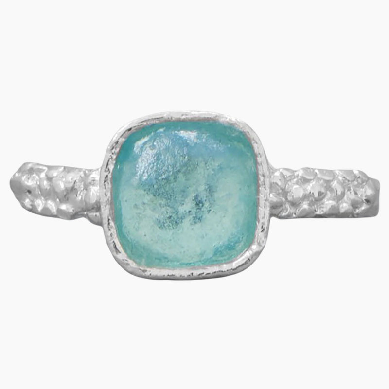 Roman Glass Pebble Band Ring