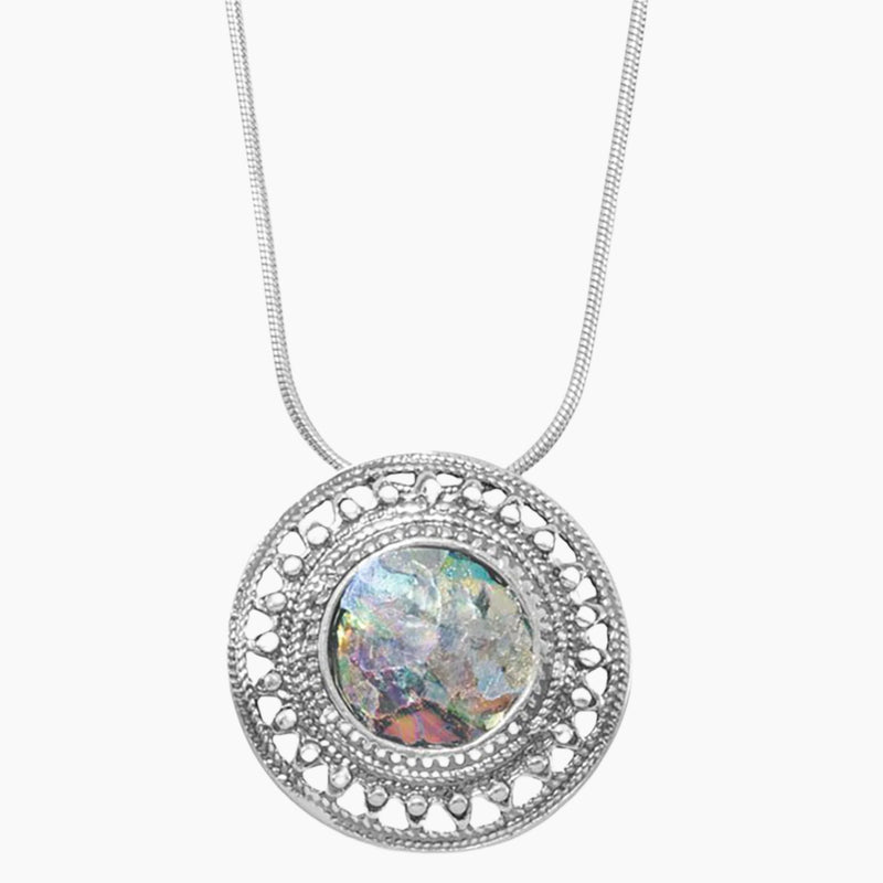 Roman Glass Rope Edge Necklace