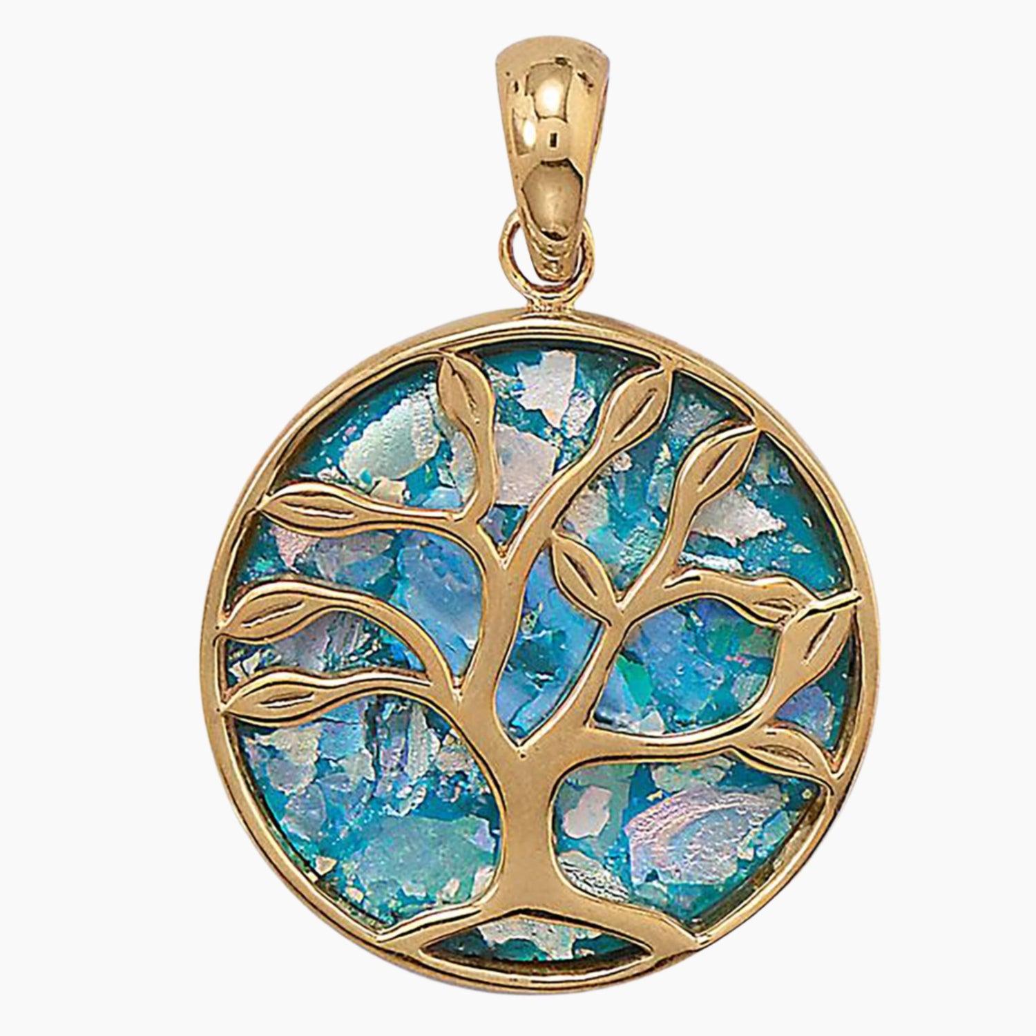 Roman Glass Tree of Life Gold Pendant