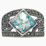 Roman Glass with Marcasite Ring