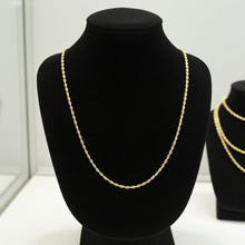 Rope Chain Gold - 1.1mm on Necklace Bust Display