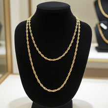 Rope Chain - 2.5mm Layered on Necklace Bust Display