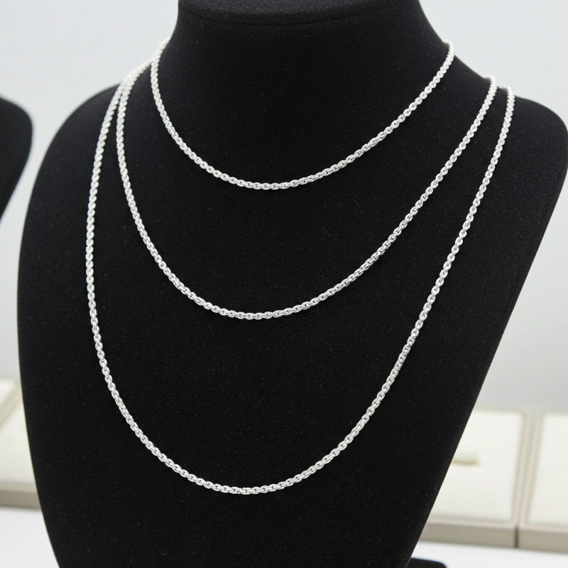 Rope Chain - 1.3mm Layered on Bust Display