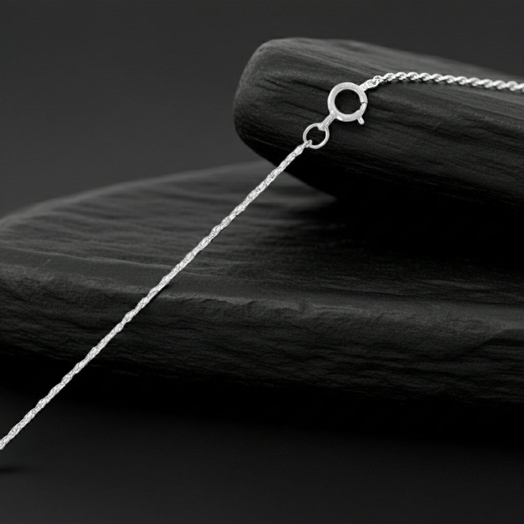 Rope Chain Silver - 1.1mm Clasp View