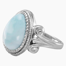 Rope Edge Larimar Ring Side View