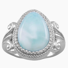 Rope Edge Larimar Ring