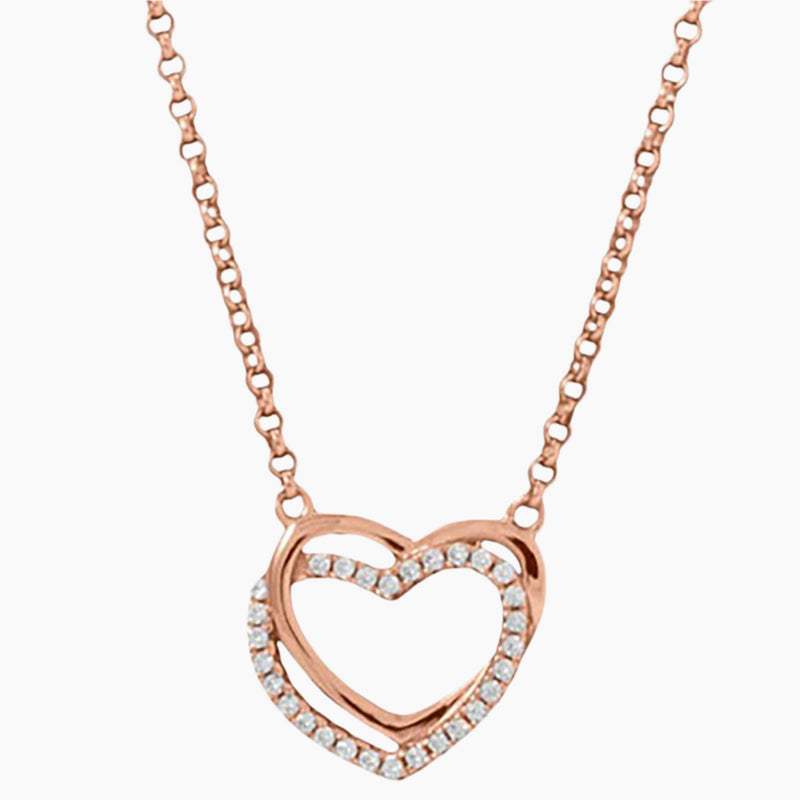 Rose Gold Double Heart Necklace