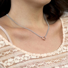 Rose Gold Heart Necklace on Neck