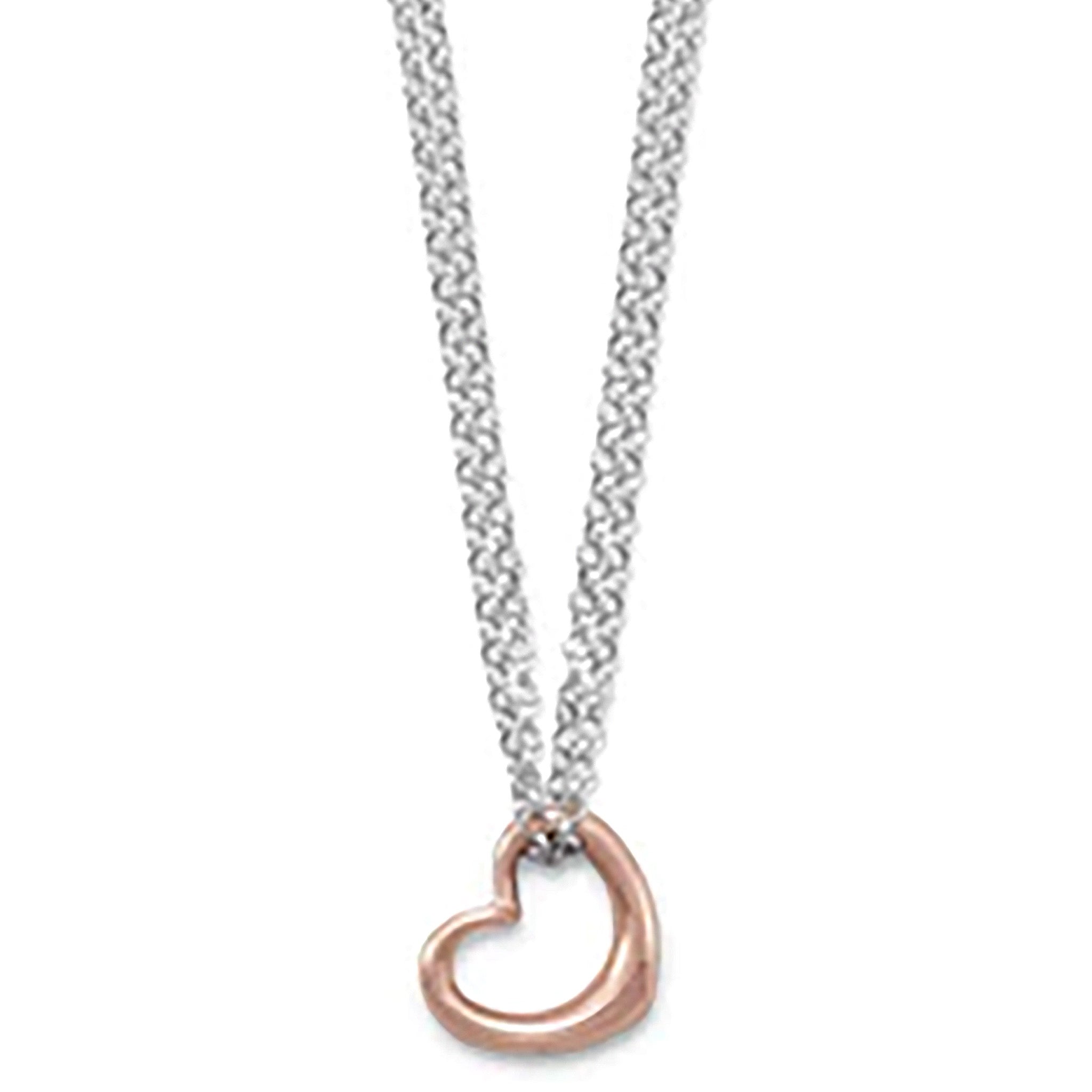 Rose Gold Heart Necklace Sliding